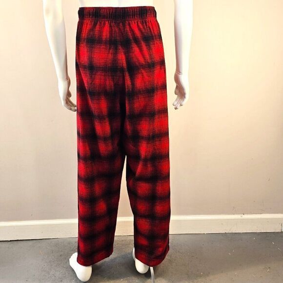 Mens Red Plaid Flannel Lounge Pajama Pants George Size 2XL - Picture 4 of 8